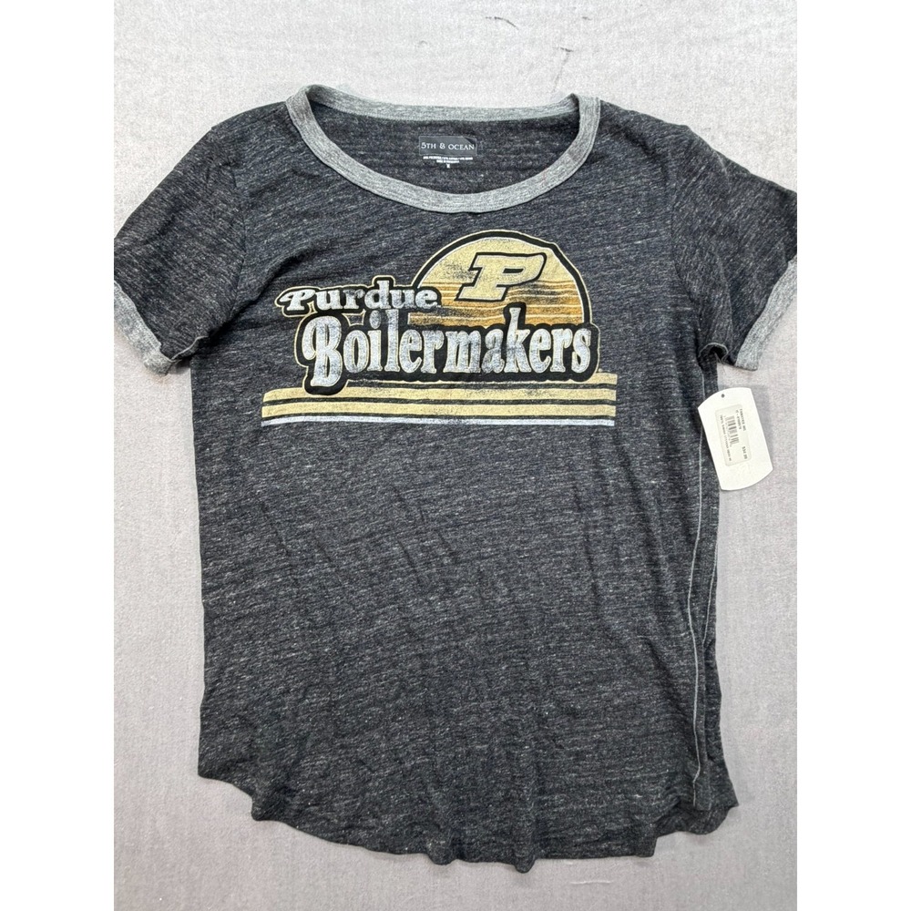 New 5th & Ocean Purdue Boilermakers Women NCAA Shirt Gray‎ Size Medium